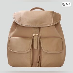 Year of Ours Taupe Nylon
Backpack with Front Pockets